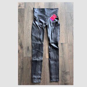 Spanx Faux Leather Moto Leggings Black Size S NWT Shapewear